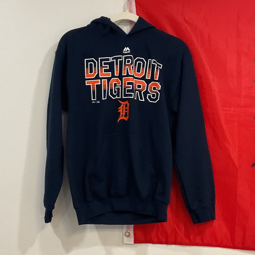 Majestic Detroit Tigers Navy and Orange Hoodie